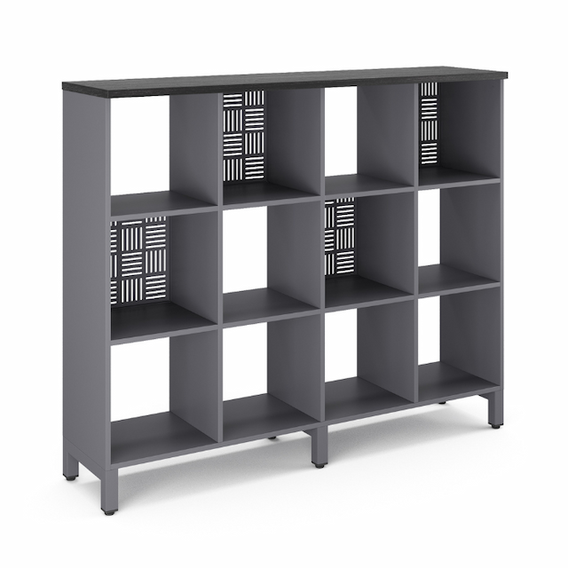 Стеллажная система SQ-3Х4 graphite/wood