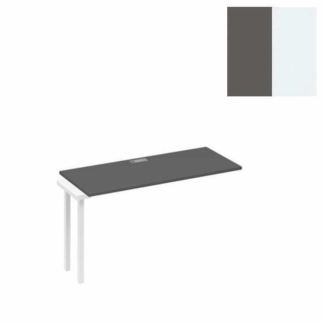 Секция стола рабочей станции Юнитекс А4 на опорах DUE А4 Б2 004-1 АР (140x60x75) антрацит премиум/металлокаркас белый
