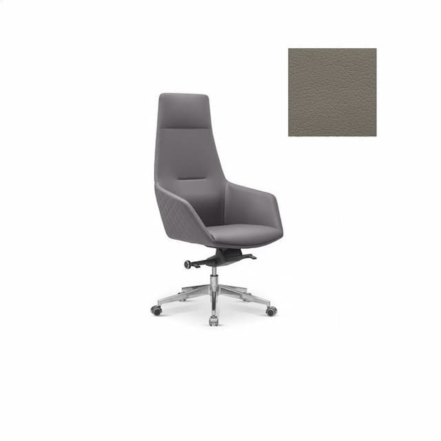 Кресло для руководителя Aurora Au/MX/CN6 экокожа премиум / серо-коричневая