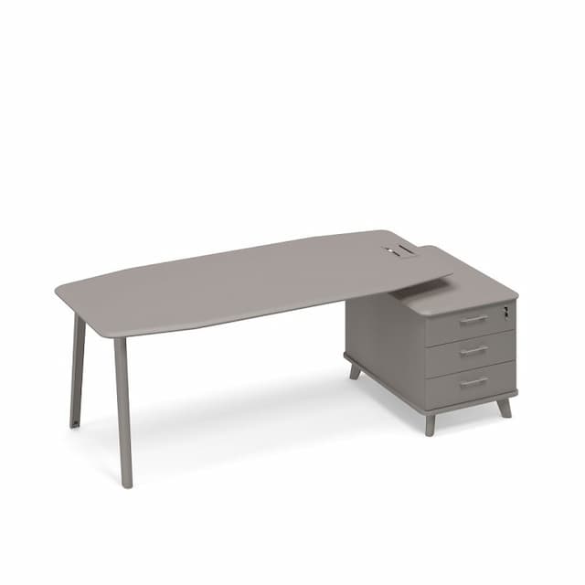 Стол руководителя на тумбе малой (тип 2) Юнитекс ТМ М1 114 МП МП МП мокко премиум