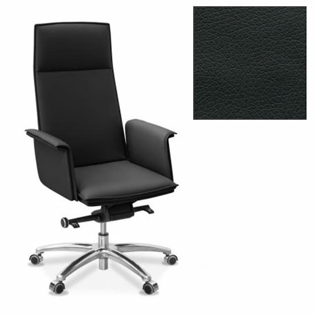 Кресло Юнитекс Лео для руководителя экокожа премиум черная CN1114