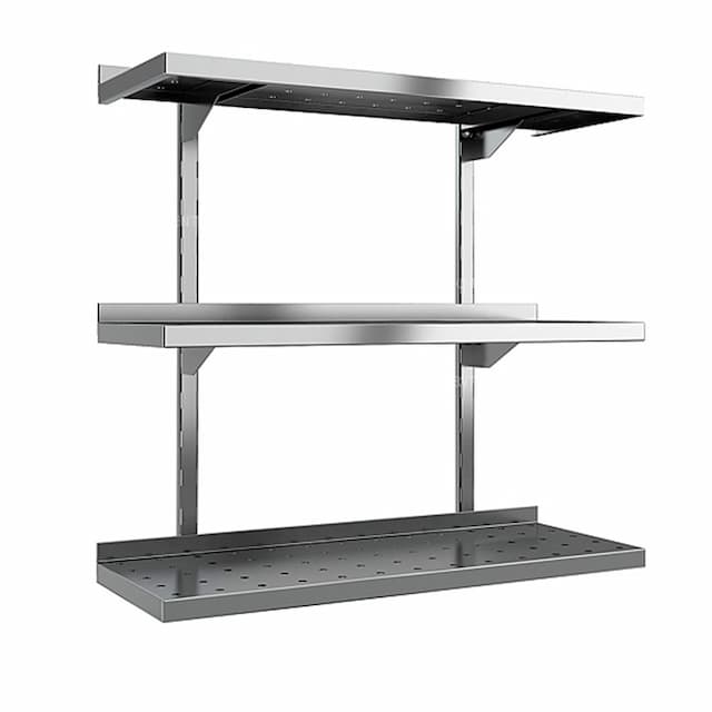 Полка нержавеющая настенная каскадная перфорированная Hicold НПНК-14/4 П